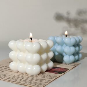 white vanilla layered candle