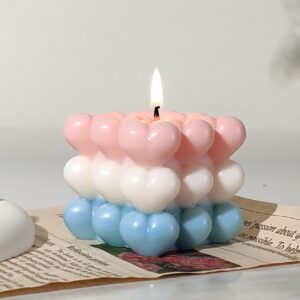 layered heart vanilla candle
