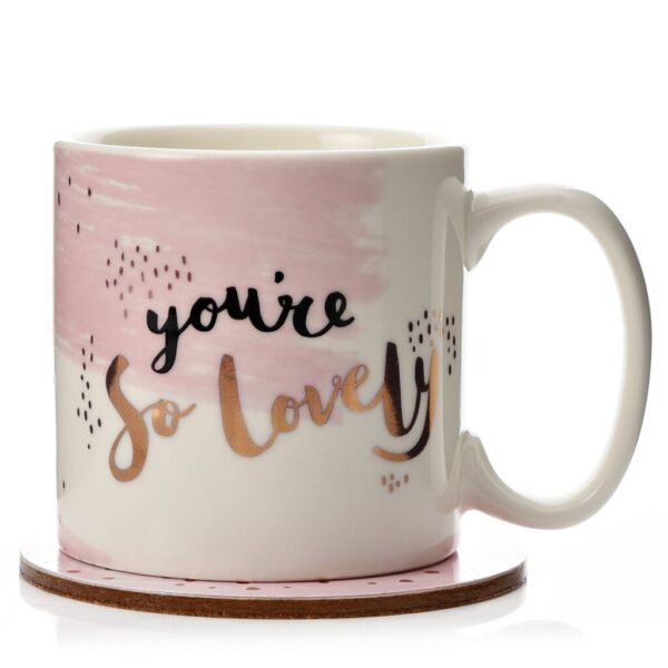 'You're so lovely' mug and coaster set