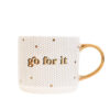 'go for it' gold coffee tile mug