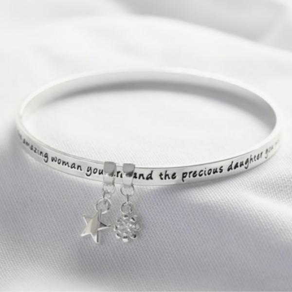 daughter bangle silver with charms