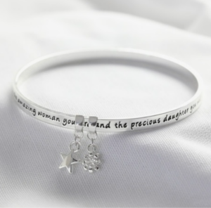 daughter bangle silver with charms