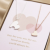 mother and daughter heart necklace