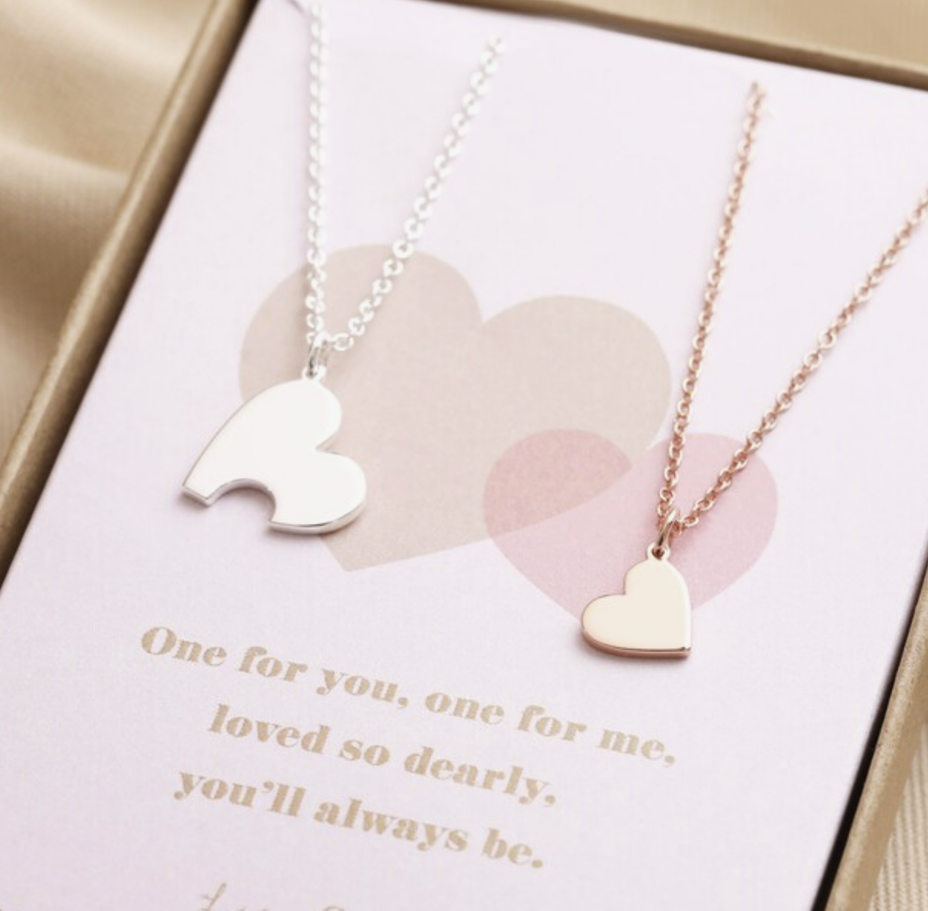 mother daughter heart necklace