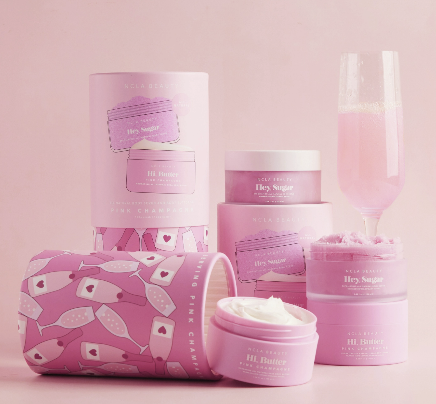 scrub and body butter set pink